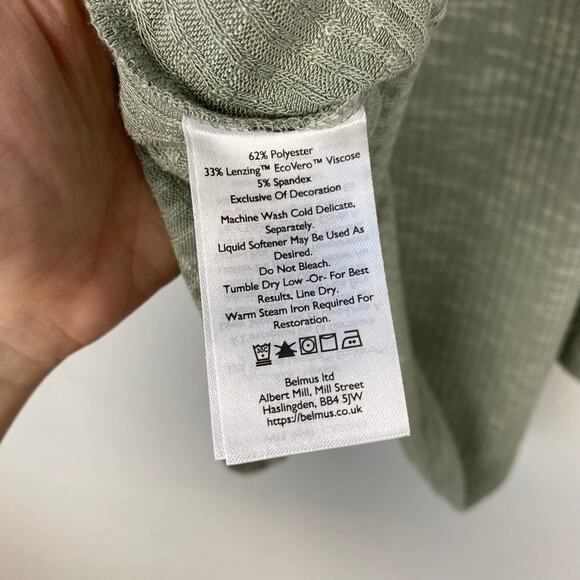 Eddie Bauer Revive Ribbed Scoop-Neck Tee in Sage Curved Hem Green Casual Size XL - Picture 8 of 10